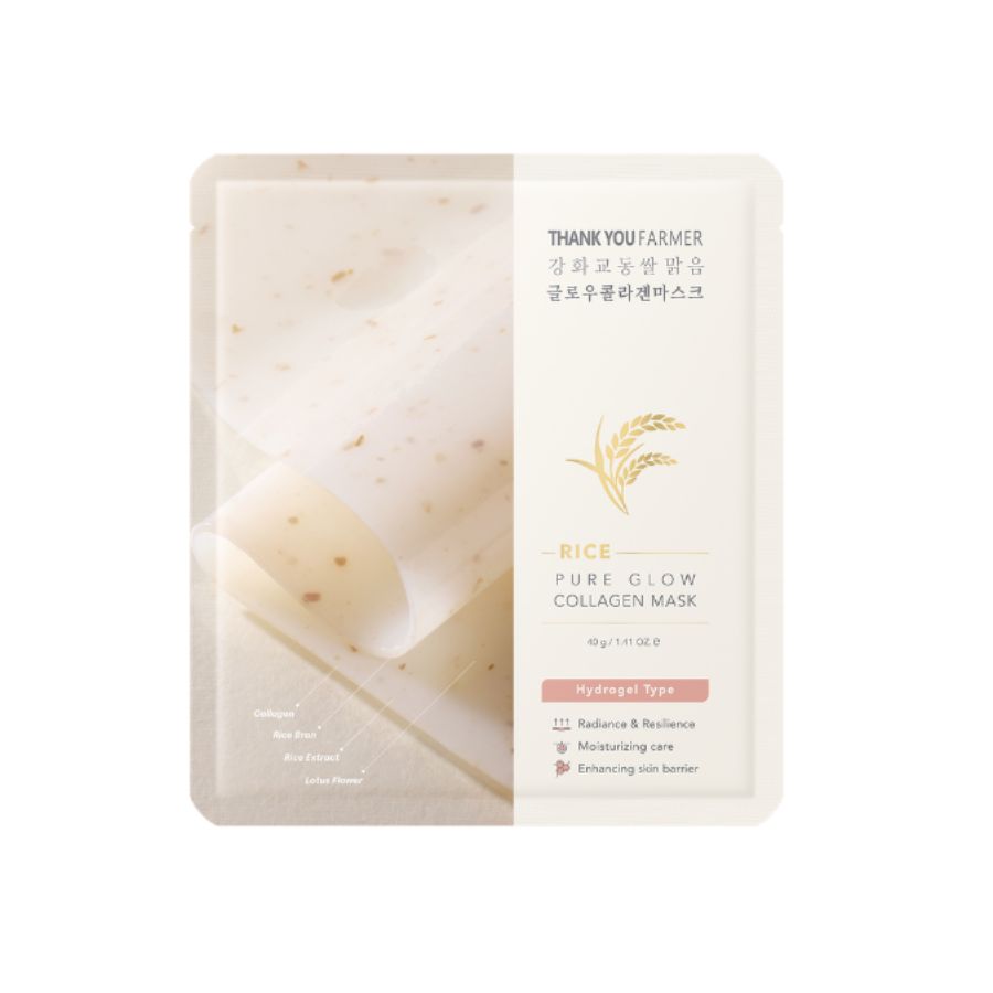 Thank you Farmer Rice Pure Glow Collagen Mask 4pcs