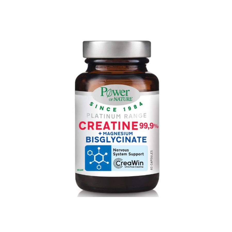 Power of Nature Platinum Range Creatine 99,9% & Magnesium Bisglycinate, 60caps
